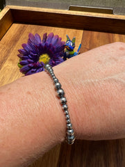 Variated "Navajo Style" Sterling Pearl Bracelet